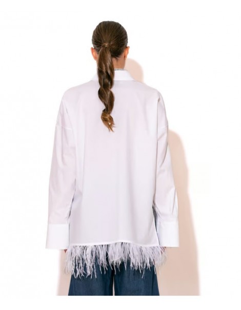 Poplin Shirt With Feathers