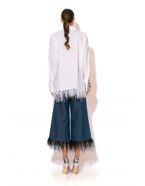 Poplin Shirt With Feathers