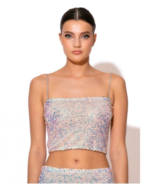 Top In Iridescent Sequins