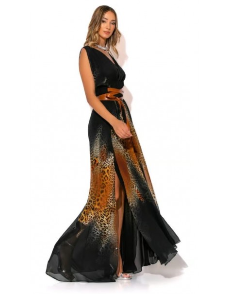 Maxi Croise Leopard Dress