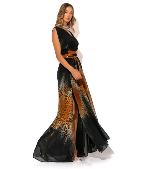 Maxi Croise Leopard Dress