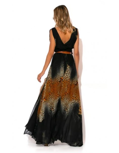 Maxi Croise Leopard Dress