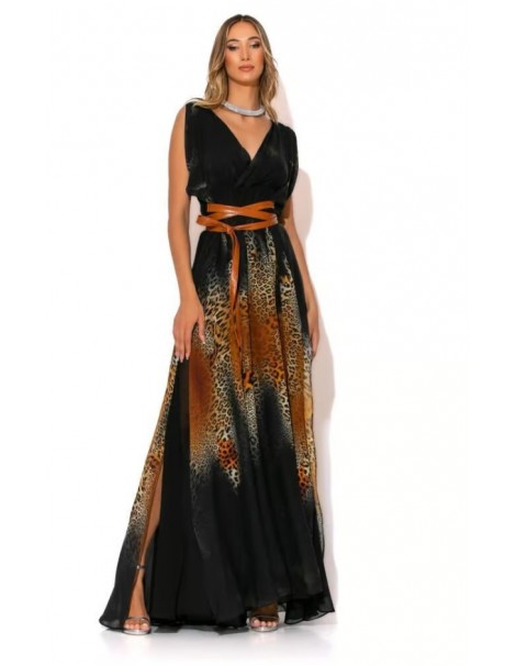 Maxi Croise Leopard Dress