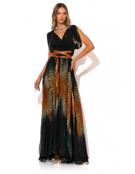 Maxi Croise Leopard Dress