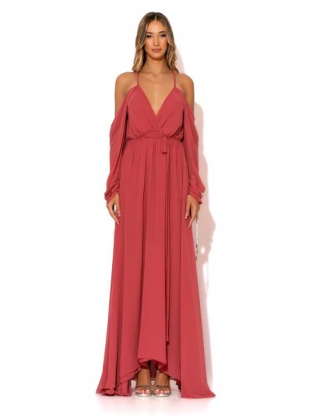 Extra maxi Dress with draped sleeves