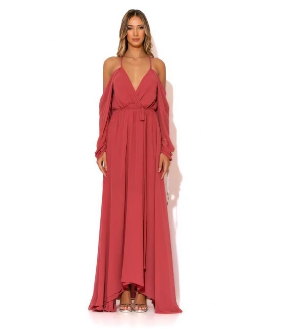 Extra maxi Dress with draped sleeves