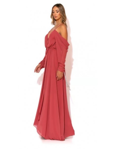 Extra maxi Dress with draped sleeves