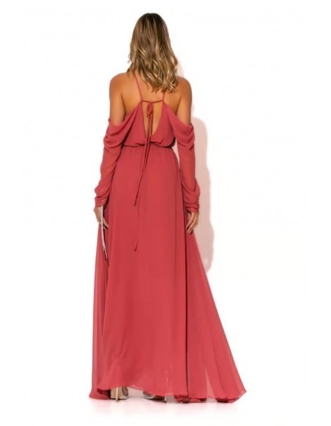 Extra maxi Dress with draped sleeves