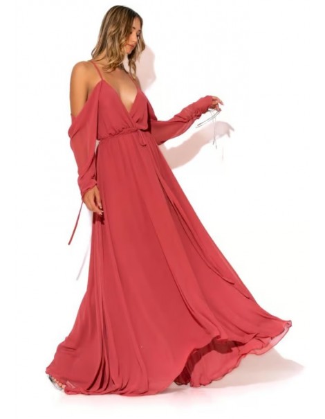 Extra maxi Dress with draped sleeves