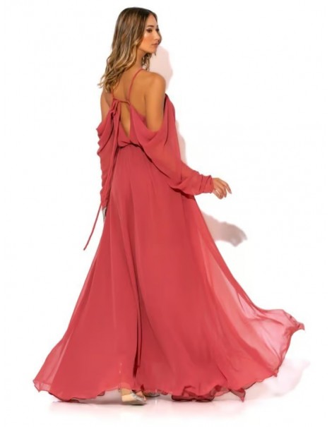 Extra maxi Dress with draped sleeves