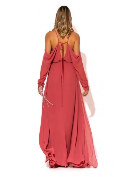 Extra maxi Dress with draped sleeves