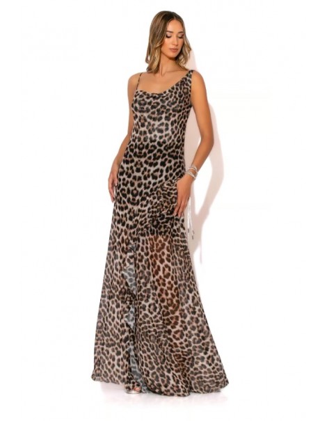 Long dress in animal net