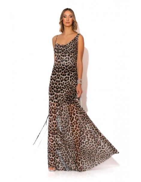 Long dress in animal net