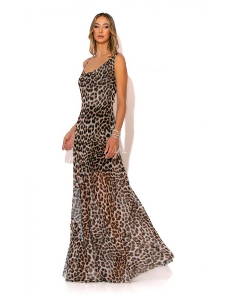 Long dress in animal net