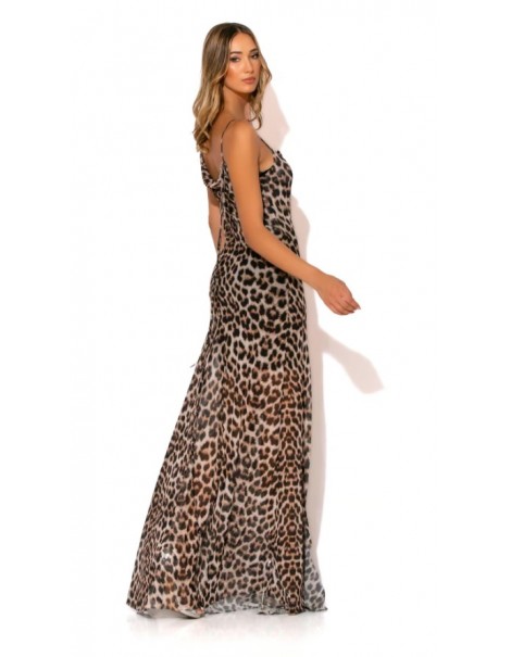 Long dress in animal net