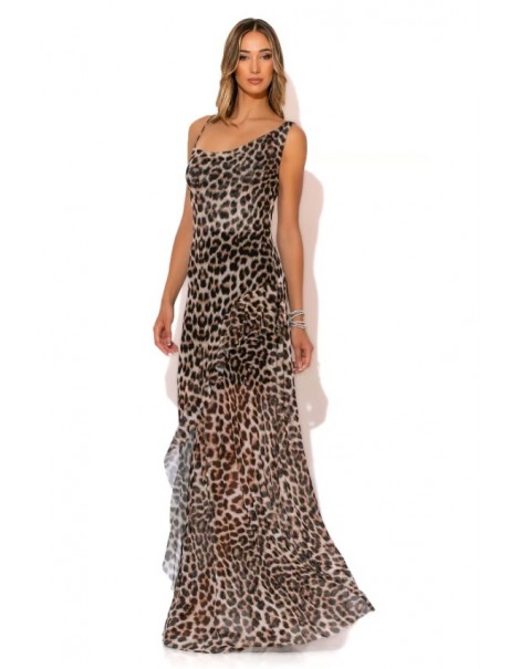 Long dress in animal net