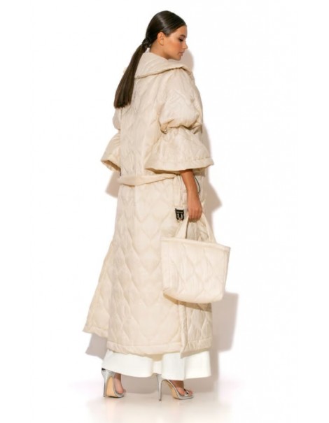 Long Belted Puffer Coat