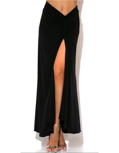 Long jersey skirt with soura in front