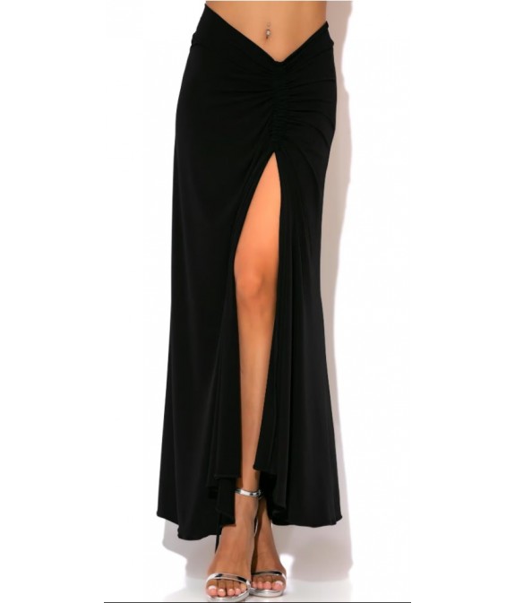 Long jersey skirt with soura in front