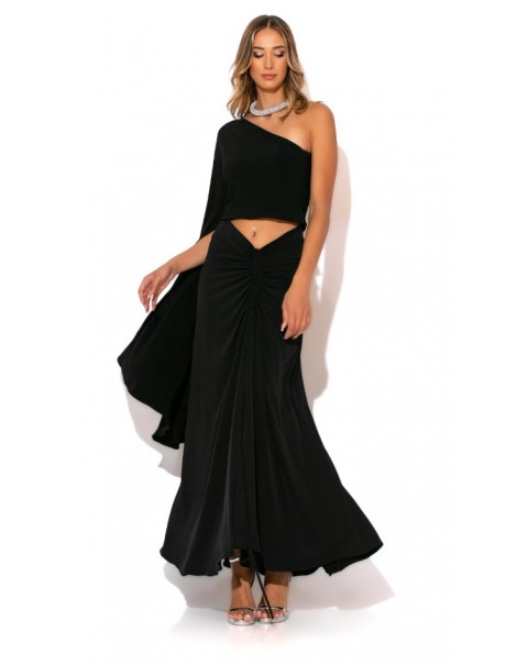 Long jersey skirt with soura in front