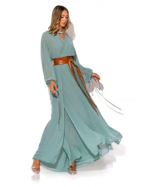 Long dress with belt