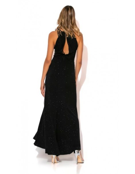 Long Lurex Dress With Lace Front