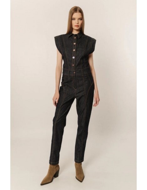 Wilma Denim Fitted Jumpsuit