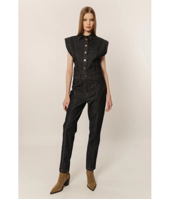 Wilma Denim Fitted Jumpsuit