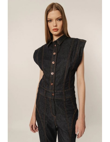 Wilma Denim Fitted Jumpsuit