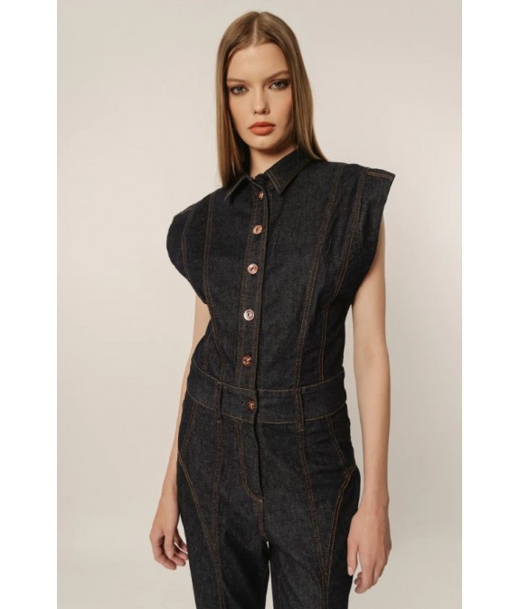 Wilma Denim Fitted Jumpsuit