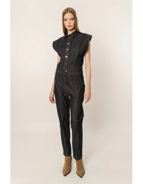 Wilma Denim Fitted Jumpsuit