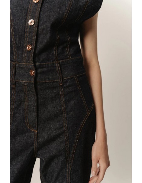 Wilma Denim Fitted Jumpsuit