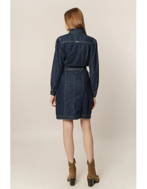 Anna Fitted Denim Mini Dress