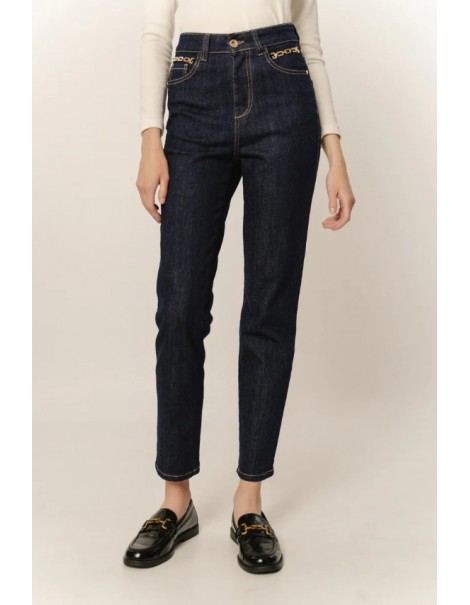 Luisiana Women's Cigarette Jeans - Μπλέ Σκούρο