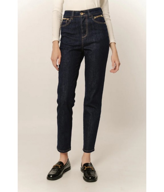 Luisiana Women's Cigarette Jeans - Μπλέ Σκούρο