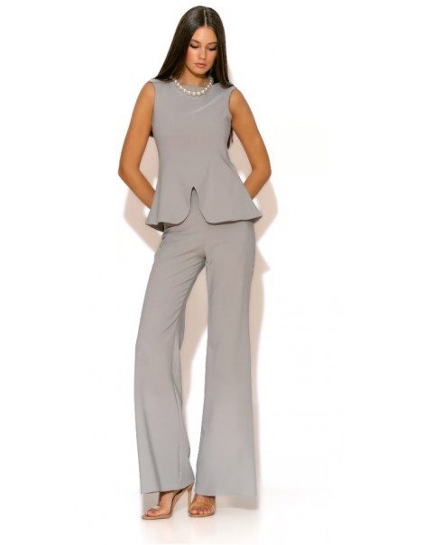 Crepe Long Bell Bottom Pants