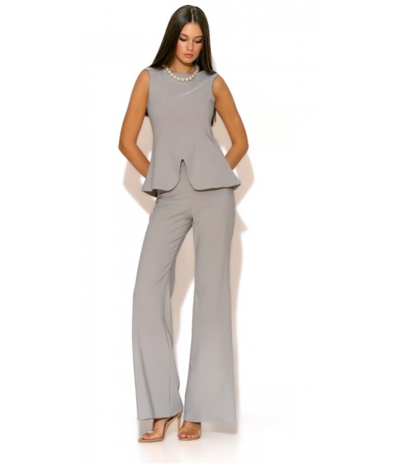 Crepe Long Bell Bottom Pants