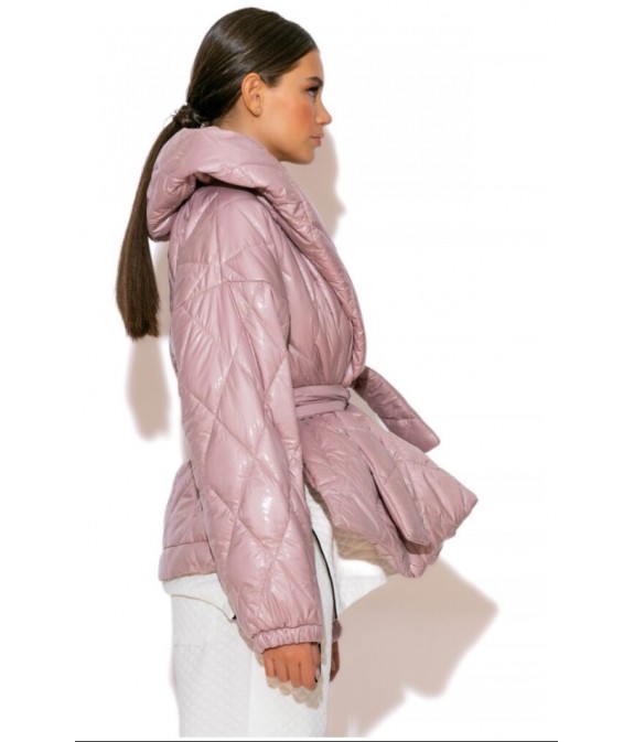 Puffer Jacket with Belt and Hood